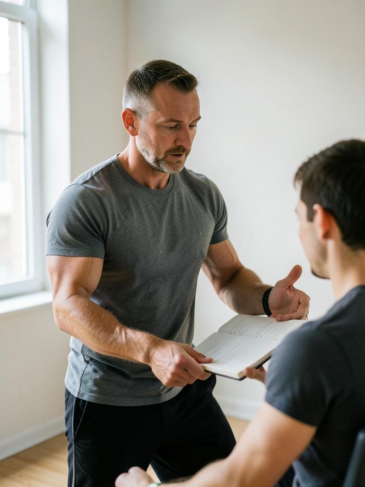 Portrait of Jon, personal trainer, at work